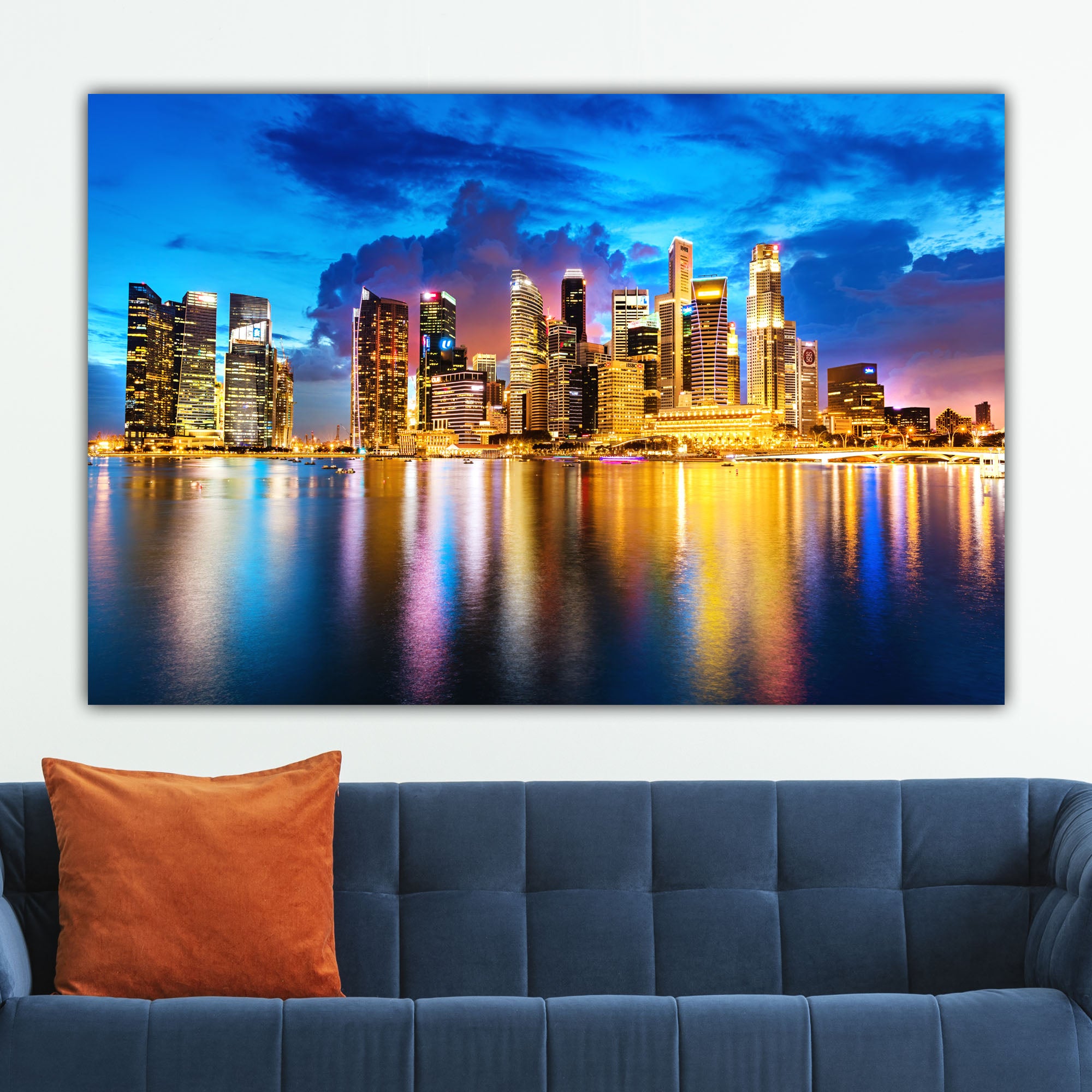 Singapore Skyline, Singapore Wall Art, Marina bay canvas hotsell print, Stretched Ready to Hang Wall Art