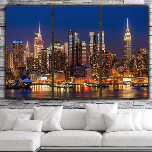 New York newest City Skyline Thin Canvas Wall Decor