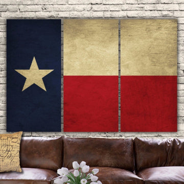 Texas State Flag Canvas Wall Art | Holy Cow Canvas